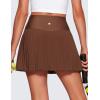 imageCRZ YOGA Womens High Waisted Pleated Tennis Skirts with Pockets Tummy Control Casual Liner A Line Workout Golf SkortsCoffee Brown