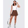 imageCRZ YOGA Womens High Waisted Pleated Tennis Skirts with Pockets Tummy Control Casual Liner A Line Workout Golf SkortsCoffee Brown