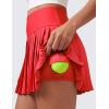 imageCRZ YOGA Womens High Waisted Pleated Tennis Skirts with Pockets Tummy Control Casual Liner A Line Workout Golf SkortsDeep Red