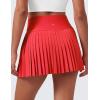 imageCRZ YOGA Womens High Waisted Pleated Tennis Skirts with Pockets Tummy Control Casual Liner A Line Workout Golf SkortsDeep Red
