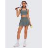 imageCRZ YOGA Womens High Waisted Pleated Tennis Skirts with Pockets Tummy Control Casual Liner A Line Workout Golf SkortsGrey Sage