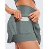 imageCRZ YOGA Womens High Waisted Pleated Tennis Skirts with Pockets Tummy Control Casual Liner A Line Workout Golf SkortsGrey Sage
