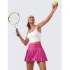 imageCRZ YOGA Womens High Waisted Pleated Tennis Skirts with Pockets Tummy Control Casual Liner A Line Workout Golf SkortsHibiscus Purple