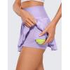 imageCRZ YOGA Womens High Waisted Pleated Tennis Skirts with Pockets Tummy Control Casual Liner A Line Workout Golf SkortsLilac