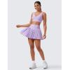 imageCRZ YOGA Womens High Waisted Pleated Tennis Skirts with Pockets Tummy Control Casual Liner A Line Workout Golf SkortsLilac