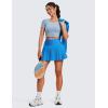 imageCRZ YOGA Womens High Waisted Pleated Tennis Skirts with Pockets Tummy Control Casual Liner A Line Workout Golf SkortsMadagascar Blue