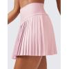imageCRZ YOGA Womens High Waisted Pleated Tennis Skirts with Pockets Tummy Control Casual Liner A Line Workout Golf SkortsStrawberry Pink