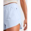 imageCRZ YOGA Womens High Waisted Running Shorts Mesh Liner 3 Dolphin Quick Dry for Athletic Gym Track Workout with Zip PocketBlue Linen