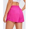 imageCRZ YOGA Womens High Waisted Running Shorts Mesh Liner 3 Dolphin Quick Dry for Athletic Gym Track Workout with Zip PocketHibiscus Purple