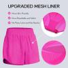 imageCRZ YOGA Womens High Waisted Running Shorts Mesh Liner 3 Dolphin Quick Dry for Athletic Gym Track Workout with Zip PocketHibiscus Purple