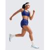 imageCRZ YOGA Womens High Waisted Running Shorts Mesh Liner 3 Dolphin Quick Dry for Athletic Gym Track Workout with Zip PocketLarkspur Blue