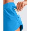 imageCRZ YOGA Womens High Waisted Running Shorts Mesh Liner 3 Dolphin Quick Dry for Athletic Gym Track Workout with Zip PocketMadagascar Blue