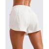 imageCRZ YOGA Womens High Waisted Running Shorts Mesh Liner 3 Dolphin Quick Dry for Athletic Gym Track Workout with Zip PocketMilky White Bone