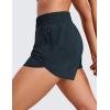 imageCRZ YOGA Womens High Waisted Running Shorts Mesh Liner 3 Dolphin Quick Dry for Athletic Gym Track Workout with Zip PocketTrue Navy