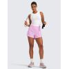 imageCRZ YOGA Womens High Waisted Running Shorts Mesh Liner 3 Dolphin Quick Dry for Athletic Gym Track Workout with Zip PocketVita Pink