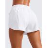 imageCRZ YOGA Womens High Waisted Running Shorts Mesh Liner 3 Dolphin Quick Dry for Athletic Gym Track Workout with Zip PocketWhite