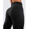 imageCRZ YOGA Womens Hugged Feeling Compression Leggings 25 Inches  Thick High Waisted Tummy Control Workout Pants TightsBlack