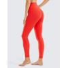 imageCRZ YOGA Womens Naked Feeling Workout 78 Yoga Leggings  25 Inches High Waist Tight PantsDark Red