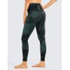 imageCRZ YOGA Womens Naked Feeling Workout 78 Yoga Leggings  25 Inches High Waist Tight PantsEmerald Green Tiedye Flowers