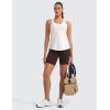 imageCRZ YOGA Womens Pima Cotton Racerback Workout Tank Tops Scoop Neck Athletic Loose Sleeveless ShirtsIce GreyWhite