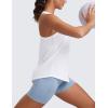 imageCRZ YOGA Womens Pima Cotton Racerback Workout Tank Tops Scoop Neck Athletic Loose Sleeveless ShirtsWhite