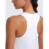 imageCRZ YOGA Womens Pima Cotton Racerback Workout Tank Tops Scoop Neck Athletic Loose Sleeveless ShirtsWhite
