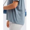 imageCRZ YOGA Womens Pima Cotton Short Sleeve Shirts Boat Neck Loose Fit Gym Workout TShirt Athletic Casual TopsBelgian Blue