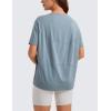 imageCRZ YOGA Womens Pima Cotton Short Sleeve Shirts Boat Neck Loose Fit Gym Workout TShirt Athletic Casual TopsBelgian Blue