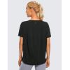 imageCRZ YOGA Womens Pima Cotton Short Sleeve Shirts Boat Neck Loose Fit Gym Workout TShirt Athletic Casual TopsBlack