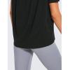 imageCRZ YOGA Womens Pima Cotton Short Sleeve Shirts Boat Neck Loose Fit Gym Workout TShirt Athletic Casual TopsBlack