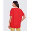 imageCRZ YOGA Womens Pima Cotton Short Sleeve Shirts Boat Neck Loose Fit Gym Workout TShirt Athletic Casual TopsDeep Red