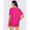 imageCRZ YOGA Womens Pima Cotton Short Sleeve Shirts Boat Neck Loose Fit Gym Workout TShirt Athletic Casual TopsGranita Pink
