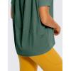 imageCRZ YOGA Womens Pima Cotton Short Sleeve Shirts Boat Neck Loose Fit Gym Workout TShirt Athletic Casual TopsGraphite Green