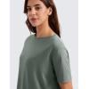 imageCRZ YOGA Womens Pima Cotton Short Sleeve Shirts Boat Neck Loose Fit Gym Workout TShirt Athletic Casual TopsGrey Sage