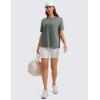 imageCRZ YOGA Womens Pima Cotton Short Sleeve Shirts Boat Neck Loose Fit Gym Workout TShirt Athletic Casual TopsGrey Sage