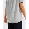 imageCRZ YOGA Womens Pima Cotton Short Sleeve Shirts Boat Neck Loose Fit Gym Workout TShirt Athletic Casual TopsHeathered Medium Grey