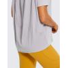 imageCRZ YOGA Womens Pima Cotton Short Sleeve Shirts Boat Neck Loose Fit Gym Workout TShirt Athletic Casual TopsIced Iris
