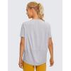 imageCRZ YOGA Womens Pima Cotton Short Sleeve Shirts Boat Neck Loose Fit Gym Workout TShirt Athletic Casual TopsIced Iris