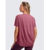 imageCRZ YOGA Womens Pima Cotton Short Sleeve Shirts Boat Neck Loose Fit Gym Workout TShirt Athletic Casual TopsMisty Merlot
