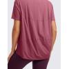 imageCRZ YOGA Womens Pima Cotton Short Sleeve Shirts Boat Neck Loose Fit Gym Workout TShirt Athletic Casual TopsMisty Merlot