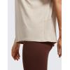 imageCRZ YOGA Womens Pima Cotton Short Sleeve Shirts Boat Neck Loose Fit Gym Workout TShirt Athletic Casual TopsMojave Tan