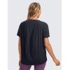 imageCRZ YOGA Womens Pima Cotton Short Sleeve Shirts Boat Neck Loose Fit Gym Workout TShirt Athletic Casual TopsNavy