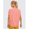 imageCRZ YOGA Womens Pima Cotton Short Sleeve Shirts Boat Neck Loose Fit Gym Workout TShirt Athletic Casual TopsPeach Pink