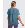 imageCRZ YOGA Womens Pima Cotton Short Sleeve Shirts Boat Neck Loose Fit Gym Workout TShirt Athletic Casual TopsSlate Blue