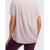 imageCRZ YOGA Womens Pima Cotton Short Sleeve Shirts Boat Neck Loose Fit Gym Workout TShirt Athletic Casual TopsSmoky Blush