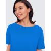imageCRZ YOGA Womens Pima Cotton Short Sleeve Shirts Boat Neck Loose Fit Gym Workout TShirt Athletic Casual TopsSparkle Blue