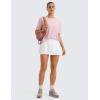 imageCRZ YOGA Womens Pima Cotton Short Sleeve Shirts Boat Neck Loose Fit Gym Workout TShirt Athletic Casual TopsStrawberry Pink