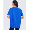 imageCRZ YOGA Womens Pima Cotton Short Sleeve Shirts Boat Neck Loose Fit Gym Workout TShirt Athletic Casual TopsStrong Blue