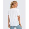 imageCRZ YOGA Womens Pima Cotton Short Sleeve Shirts Boat Neck Loose Fit Gym Workout TShirt Athletic Casual TopsWhite