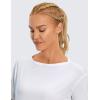 imageCRZ YOGA Womens Pima Cotton Short Sleeve Shirts Boat Neck Loose Fit Gym Workout TShirt Athletic Casual TopsWhite